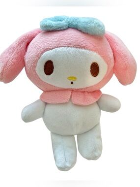 Sanrio My Melody Keychain, Pink, White & Light Blue Plush Doll